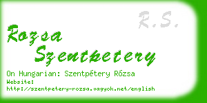 rozsa szentpetery business card