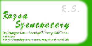 rozsa szentpetery business card